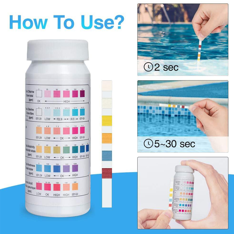 6 In 1 Chlorine PH Test Strips - Ph Strip Test recension och pris
