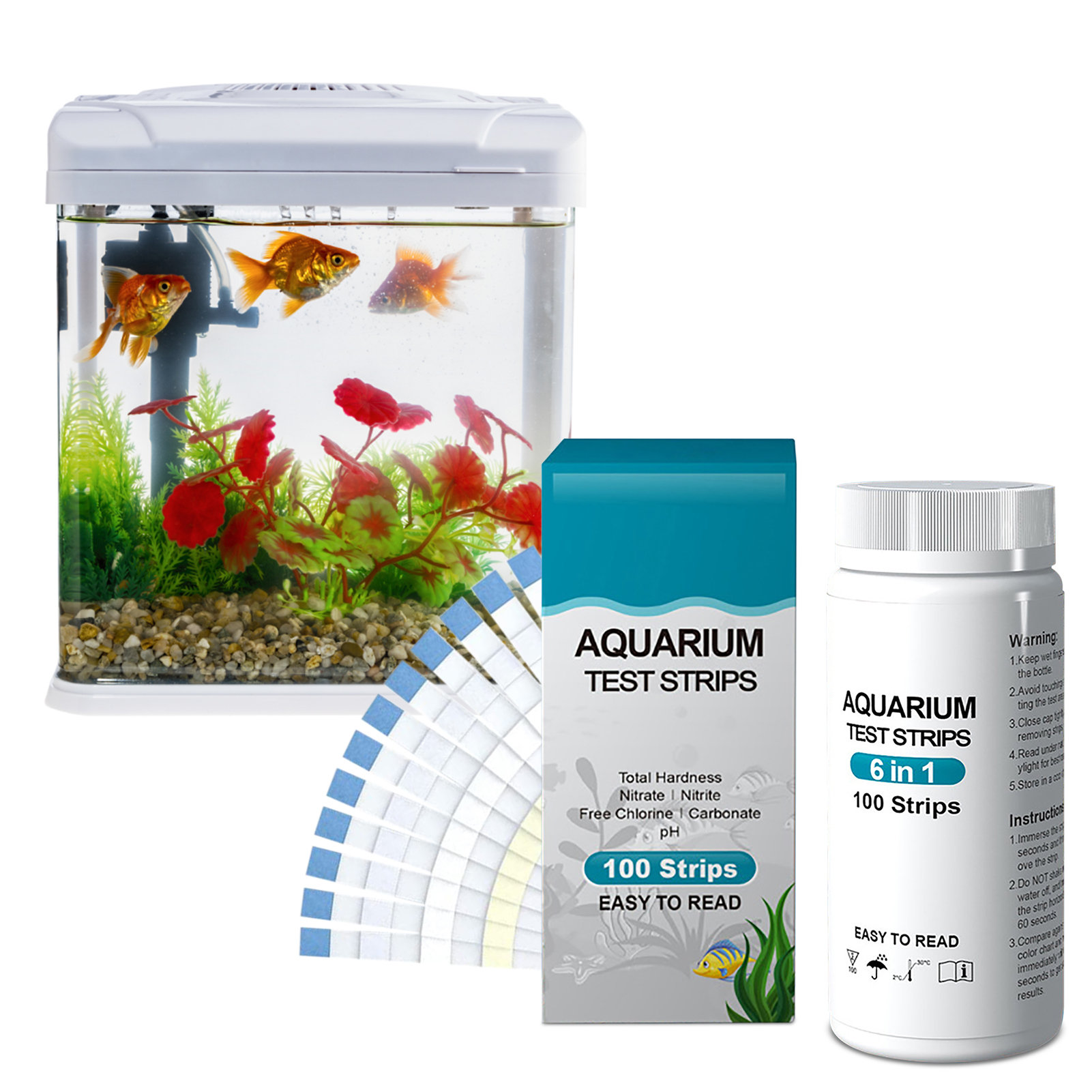 100pcs 6-in-1 Water Quality Te - Ph Strip Test recension och pris