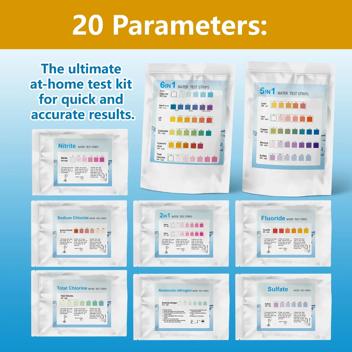 YAGO 20 in 1 Water Test Strips - Ph Strip Test recension och pris