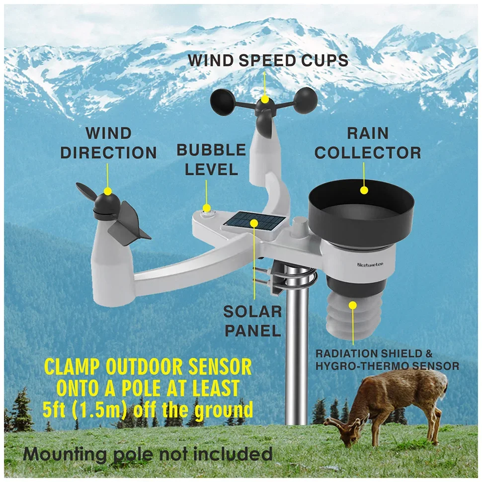 Outdoor Wind Speed Rainfall Wi - Weather Station Indoor recension och pris