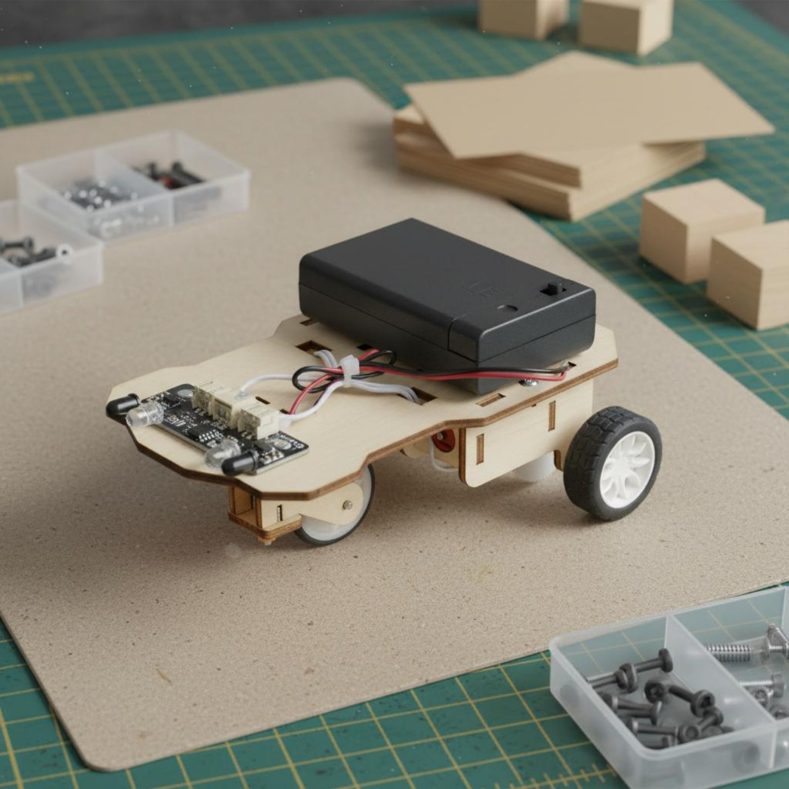 Wooden Intelligent Vehicle Kit - Science Robot recension och pris